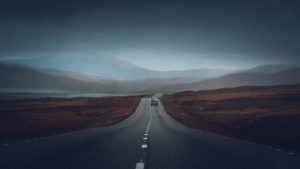 an empty road in the middle of nowhere