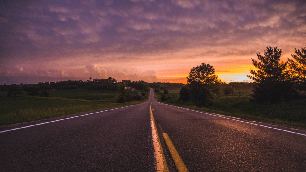 an empty road in the middle of nowhere