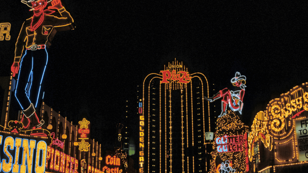 the welcome to fabulous las vegas sign is lit up at night